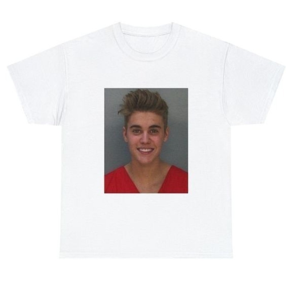 Justin Bieber Mugshot T-shirt Retro 90s Graphics Unisex T-shirt